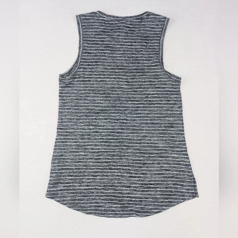 Athleta Woman's Breezy Tank In Heather Grey/ White Stripe Size Small
